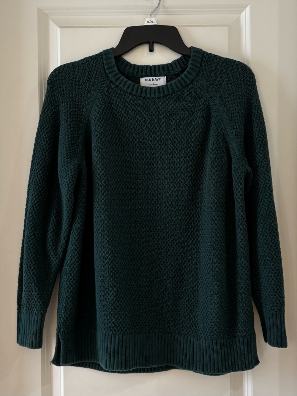 Old Navy Women's Dark Green Textured Crewneck Sweater